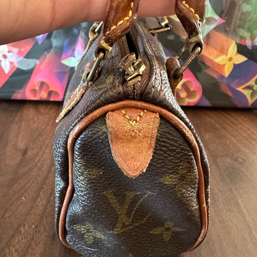 LV Nano Speedy Crossbody Bag Monogram Leather LV Mini Purse, Strap & Dust Cover​ - Picture 3 of 11